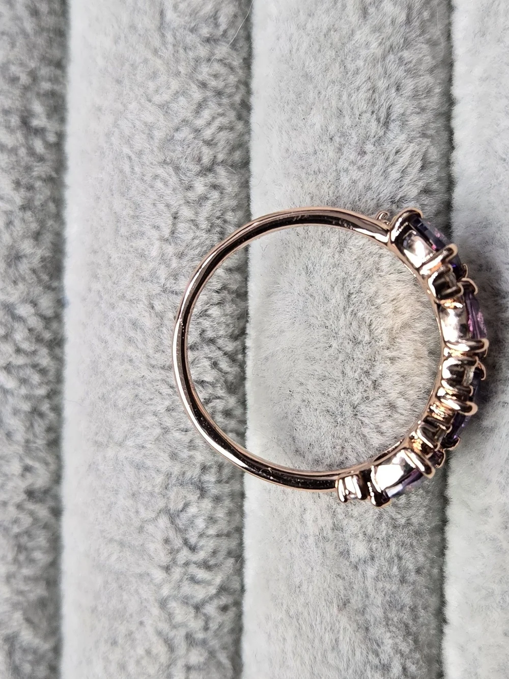 Size 8 Amethyst Rose Gold Plated Bomb Party Ring February